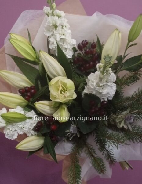 DICEMBRE - BOUQUET BIANCO E BORDO'